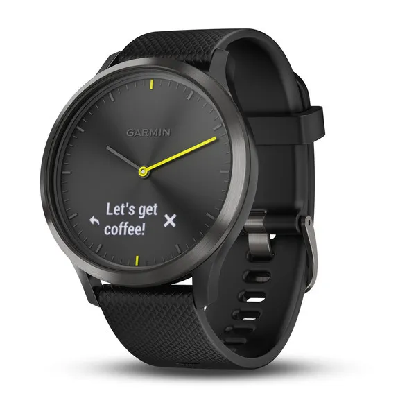 Часы Garmin Vivomove HR черные с черным ремешком Часы Garmin Vivomove HR черные с черным ремешком