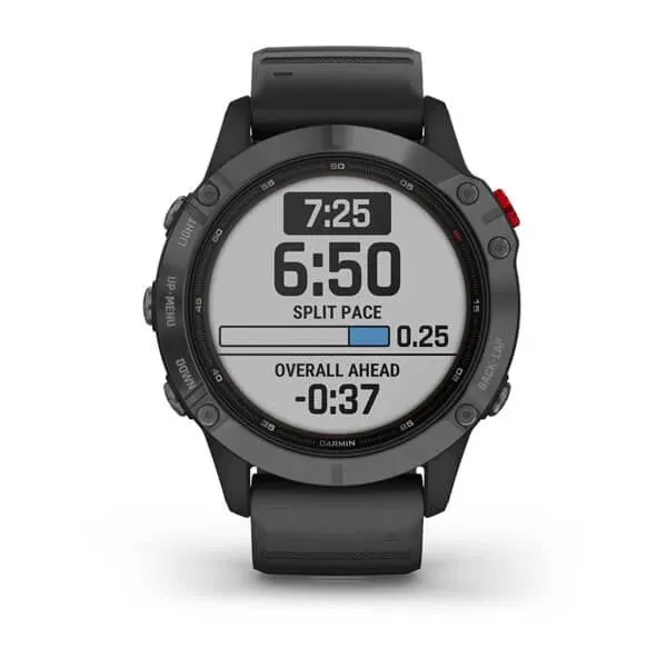Часы Garmin Fenix 6 Pro Solar серые с черным ремешком Часы Garmin Fenix 6 Pro Solar серые с черным ремешком