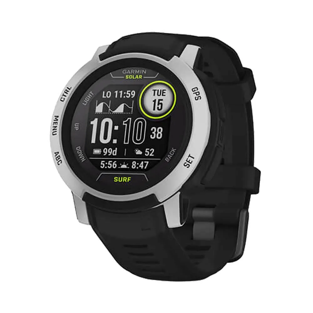 Часы Garmin Instinct 2 Solar Surf черный с белым безелем Часы Garmin Instinct 2 Solar Surf черный с белым безелем