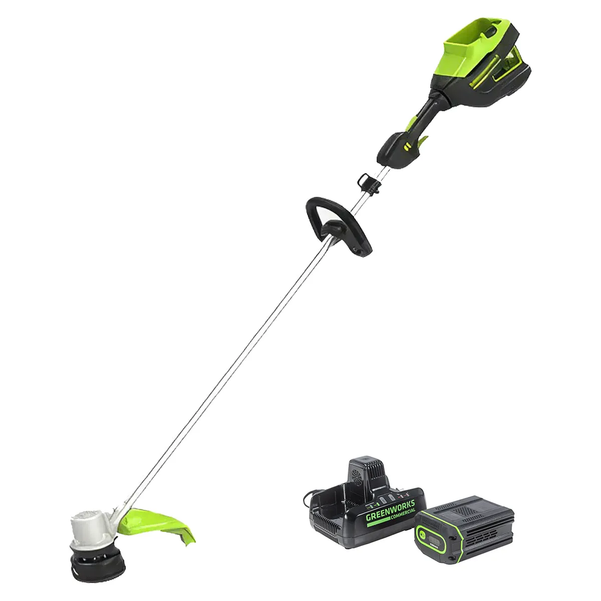 Аккумуляторный триммер Greenworks GD82BCBK5 бесщеточный 82V с АКБ 5 Ач + ЗУ Аккумуляторный триммер Greenworks GD82BCBK5 бесщеточный 82V с АКБ 5 Ач + ЗУ