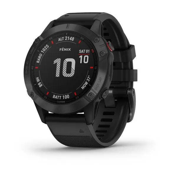 Часы Garmin Fenix 6 Pro черные с черным ремешком Часы Garmin Fenix 6 Pro черные с черным ремешком