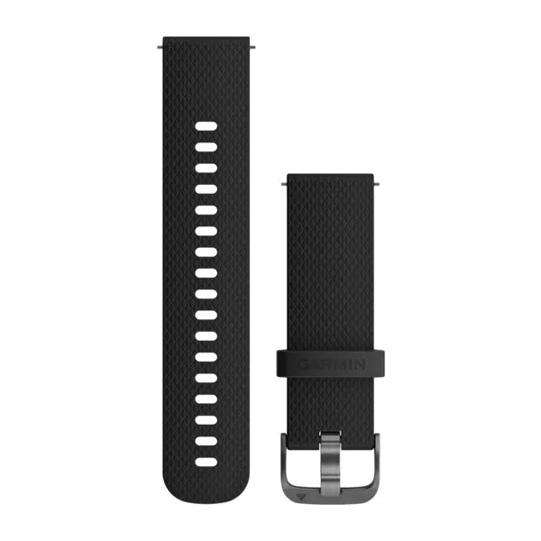Ремешок сменный Garmin черного цвета с серым стальным креплением (силикон) Ремешок сменный Garmin черного цвета с серым стальным креплением (силикон)