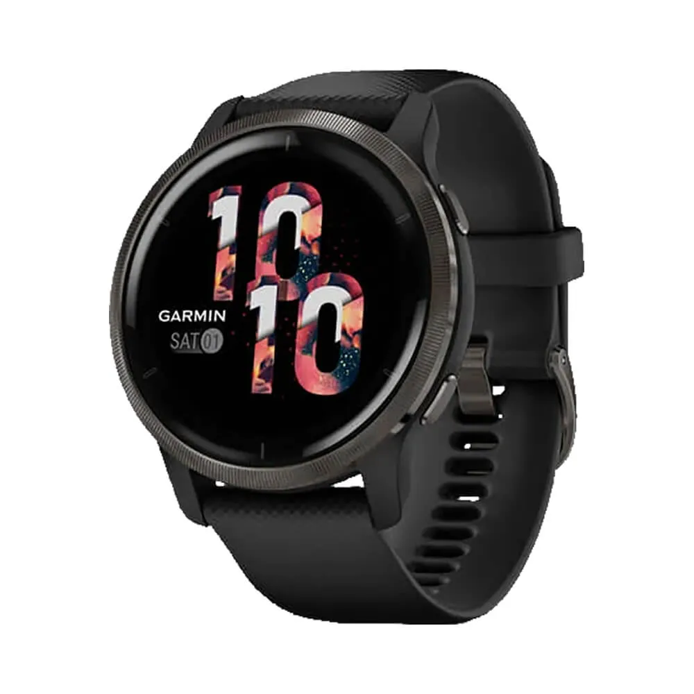 Часы Garmin Venu 2 черные с серым безелем Часы Garmin Venu 2 черные с серым безелем