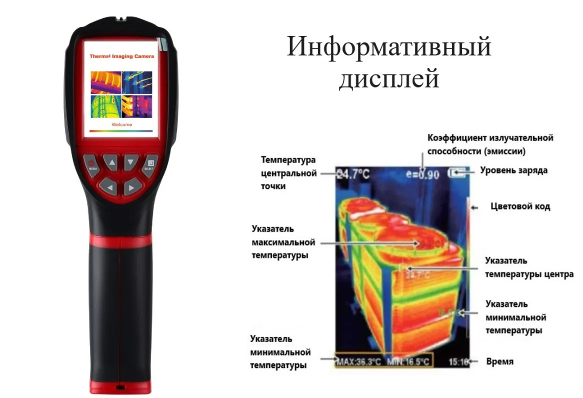 Восток-7 В7-ТВ3090 Тепловизор инфракрасный измерительный с поверкой