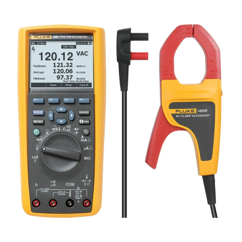 Комплект - мультиметр Fluke 289 с токовыми клещами Fluke I400 Комплект - мультиметр Fluke 289 с токовыми клещами Fluke I400