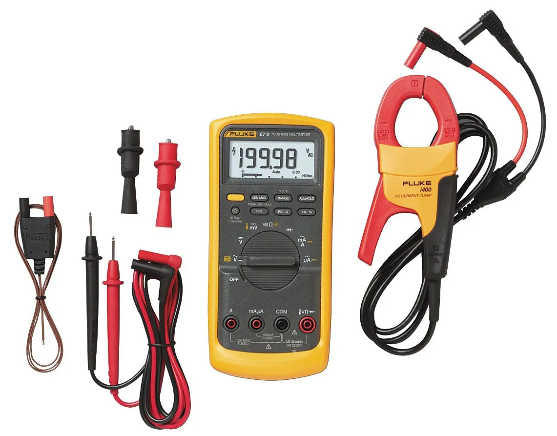 Комплект Fluke 87V IMSK - мультиметр Fluke 87V с токовыми клещами Fluke i400 AC Комплект Fluke 87V IMSK - мультиметр Fluke 87V с токовыми клещами Fluke i400 AC
