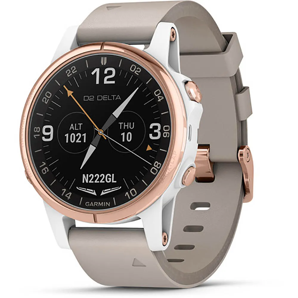 Часы Garmin D2 Delta S для пилотов розовое золото с бежевым ремешком Часы Garmin D2 Delta S для пилотов розовое золото с бежевым ремешком