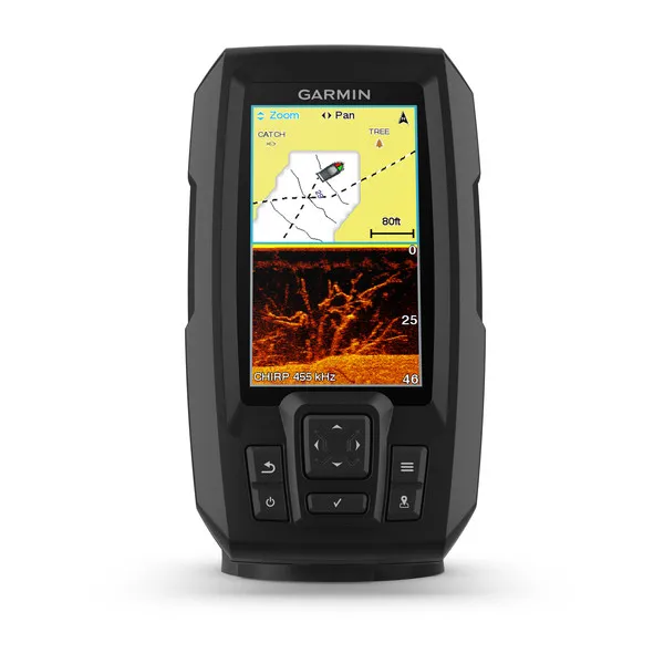Эхолот Garmin Striker Plus 4cv с транцевым трансдьюсером Эхолот Garmin Striker Plus 4cv с транцевым трансдьюсером