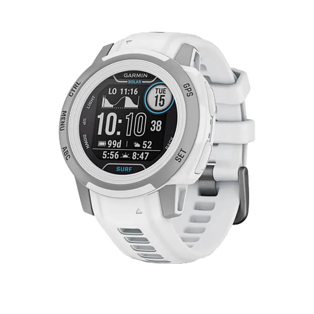 Часы Garmin Instinct 2s Solar Surf белый с серебристым безелем Часы Garmin Instinct 2s Solar Surf белый с серебристым безелем