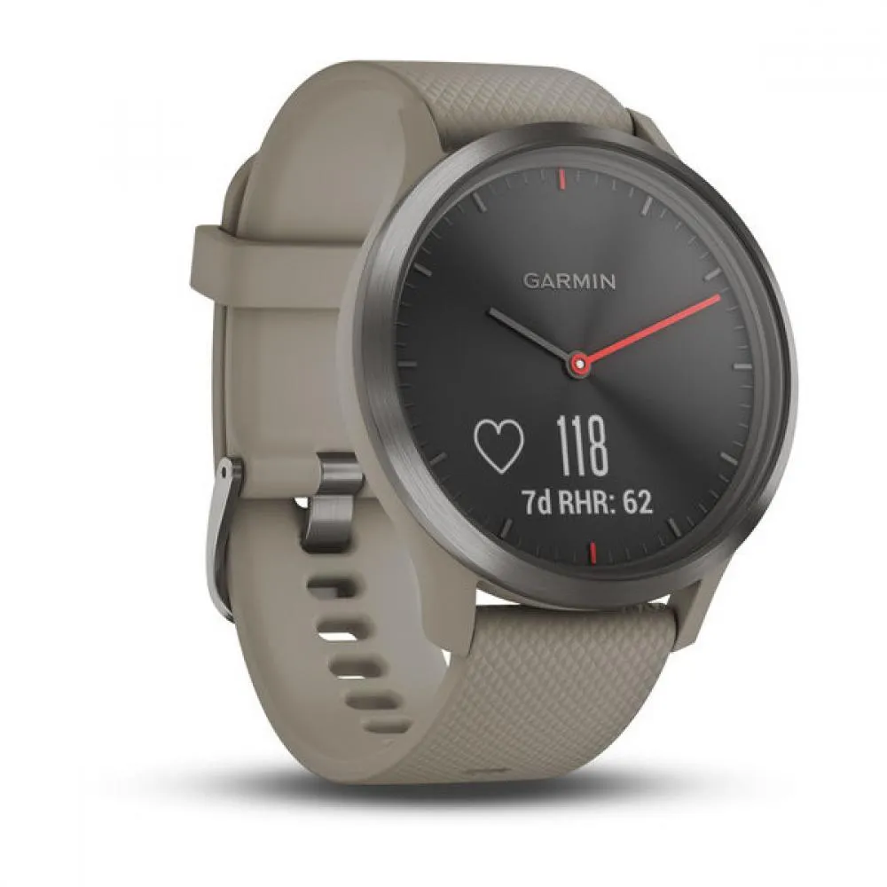 Часы Garmin Vivomove HR черные с песочным ремешком Часы Garmin Vivomove HR черные с песочным ремешком