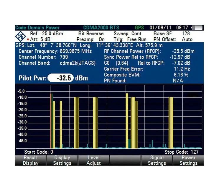Опция анализа сигналов базовых станций CDMA2000 в кодовой области Rohde  Schwarz FSH-K46E Опция анализа сигналов базовых станций CDMA2000 в кодовой области Rohde  Schwarz FSH-K46E