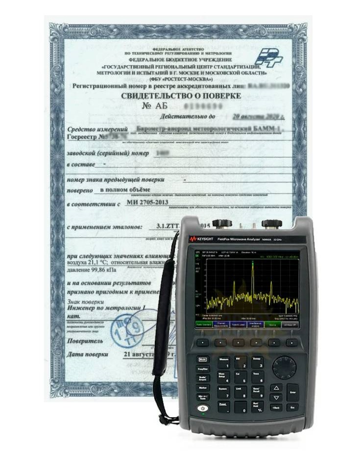 Поверка анализатора спектра FieldFox