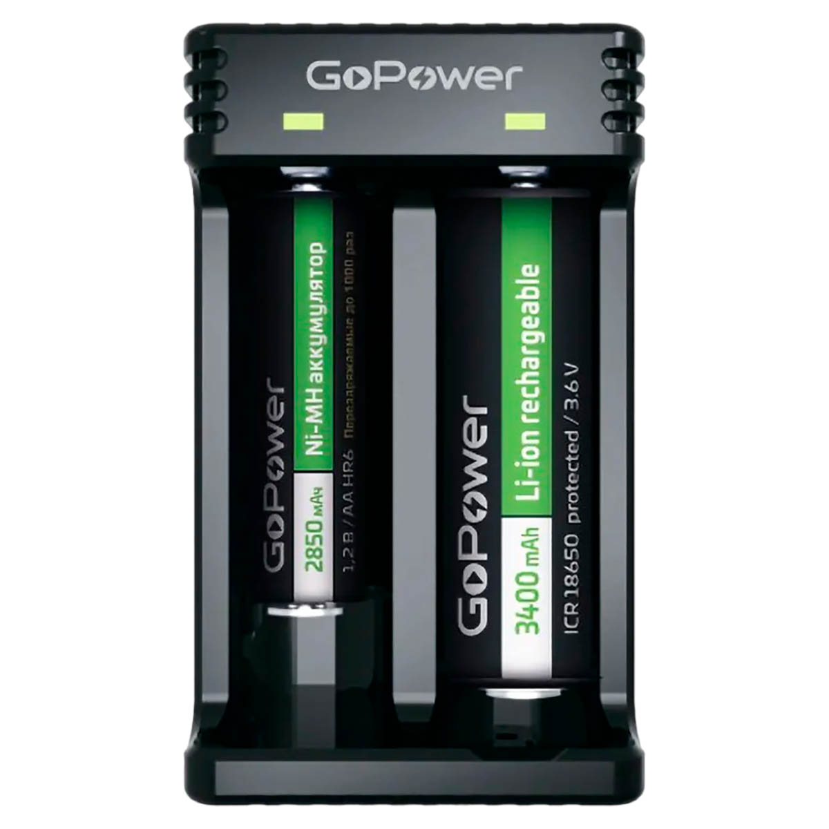 Зарядное устройство для аккумуляторов GoPower LiCharger 4 (Ni-MH Ni-Cd Li-ion) 2 слота